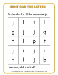 Hunt for the Lowercase Letter J