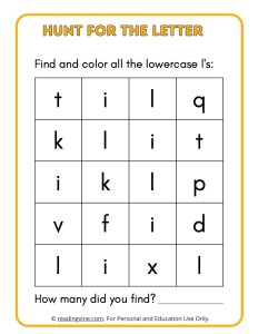 Hunt for the Lowercase Letter L