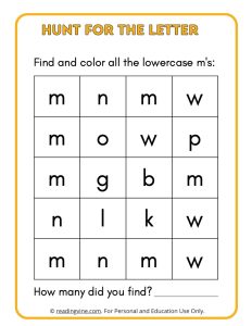 Hunt for the Lowercase Letter M