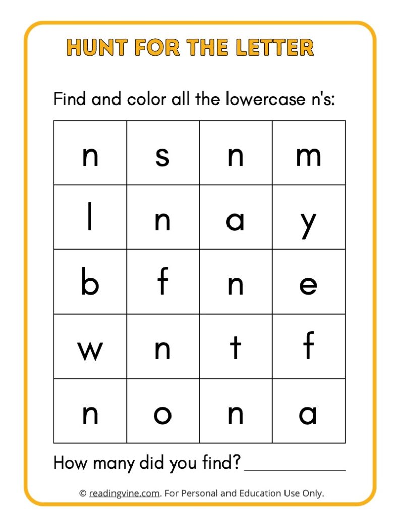 Hunt for the Lowercase Letter N