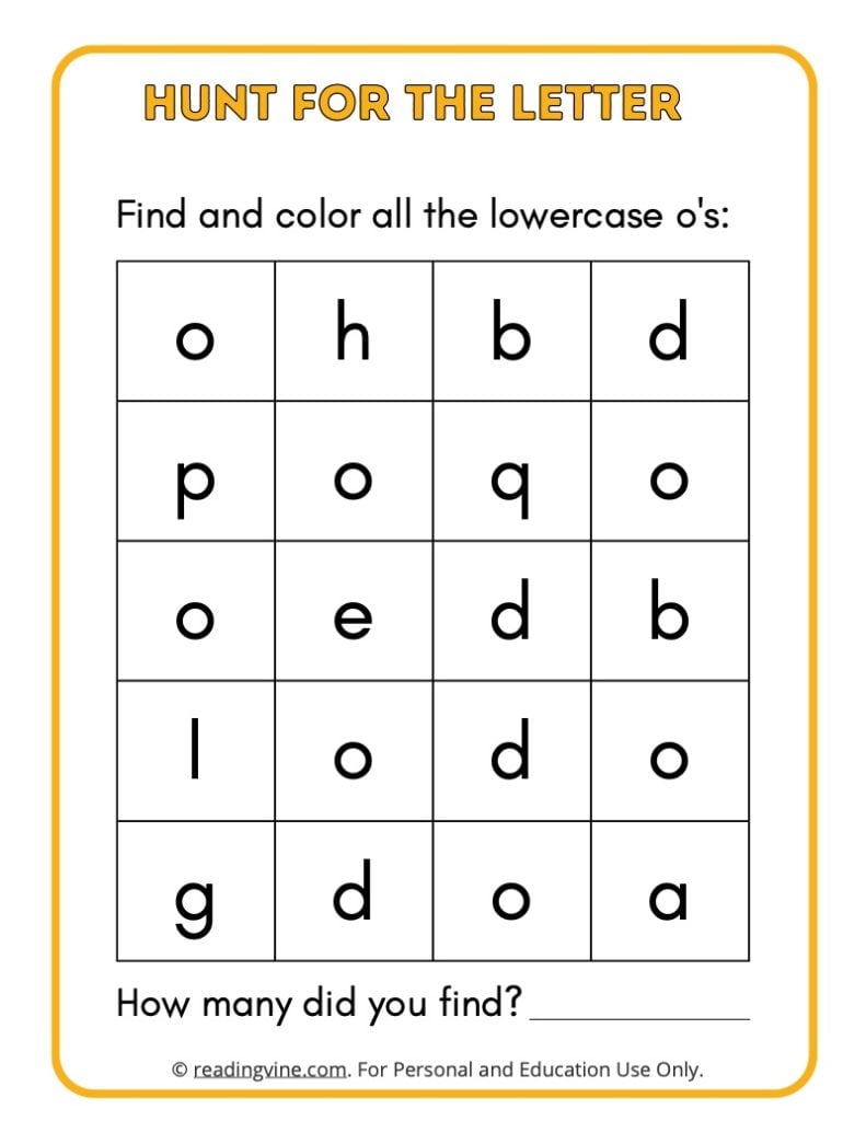 Hunt for the Lowercase Letter O