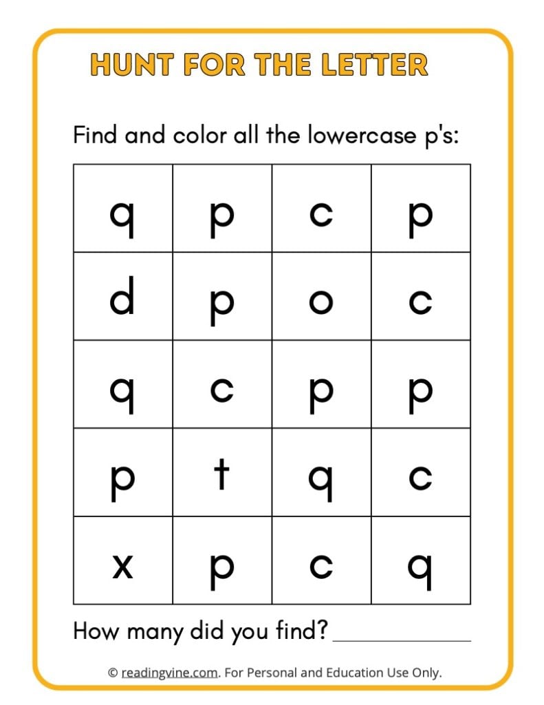 Hunt for the Lowercase Letter P