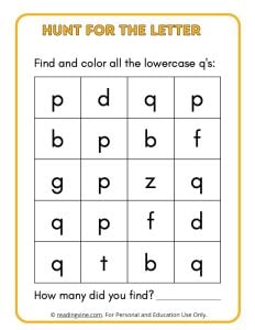 Hunt for the Lowercase Letter Q