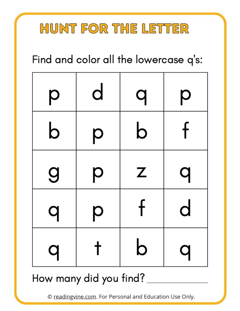 Hunt for the Lowercase Letter Q