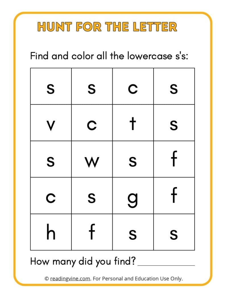 Hunt for the Lowercase Letter S