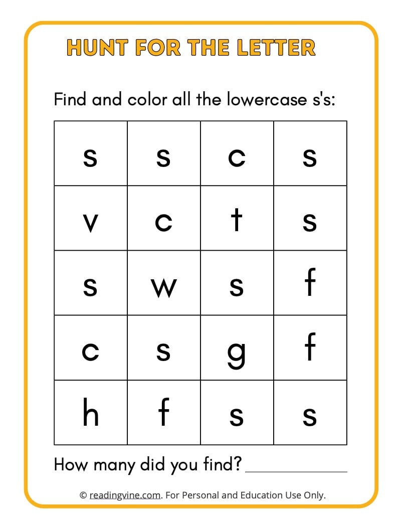 Hunt for the Lowercase Letter S