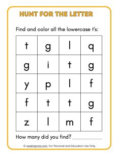 Hunt for the Lowercase Letter T