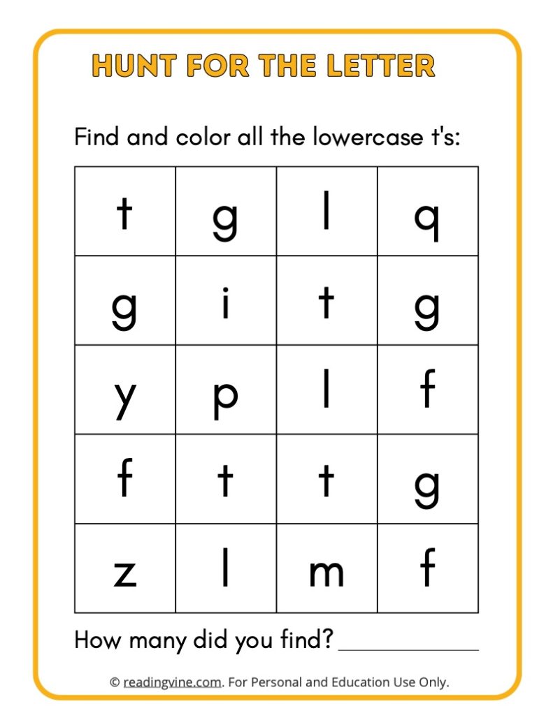 Hunt for the Lowercase Letter T