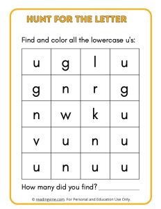 Hunt for the Lowercase Letter U