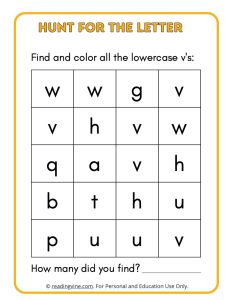 Hunt for the Lowercase Letter V