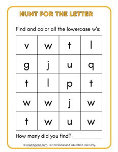 Hunt for the Lowercase Letter W