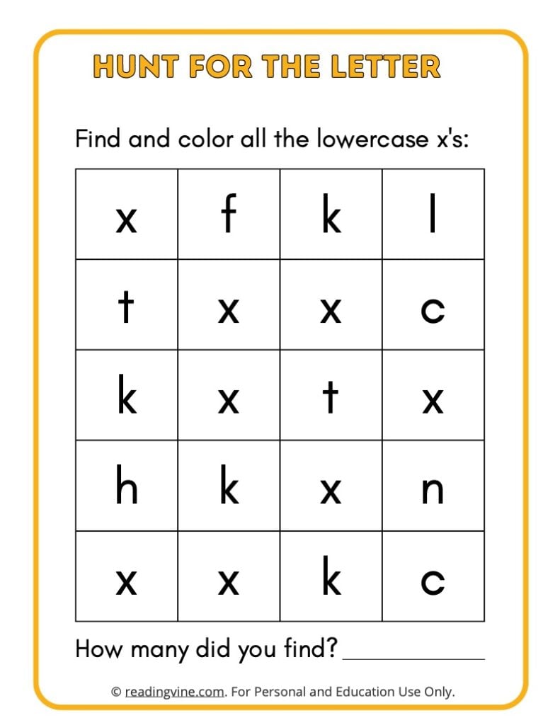 Hunt for the Lowercase Letter X