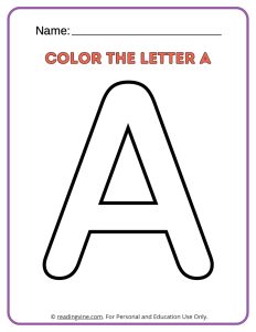 Color the Letter A Worksheet