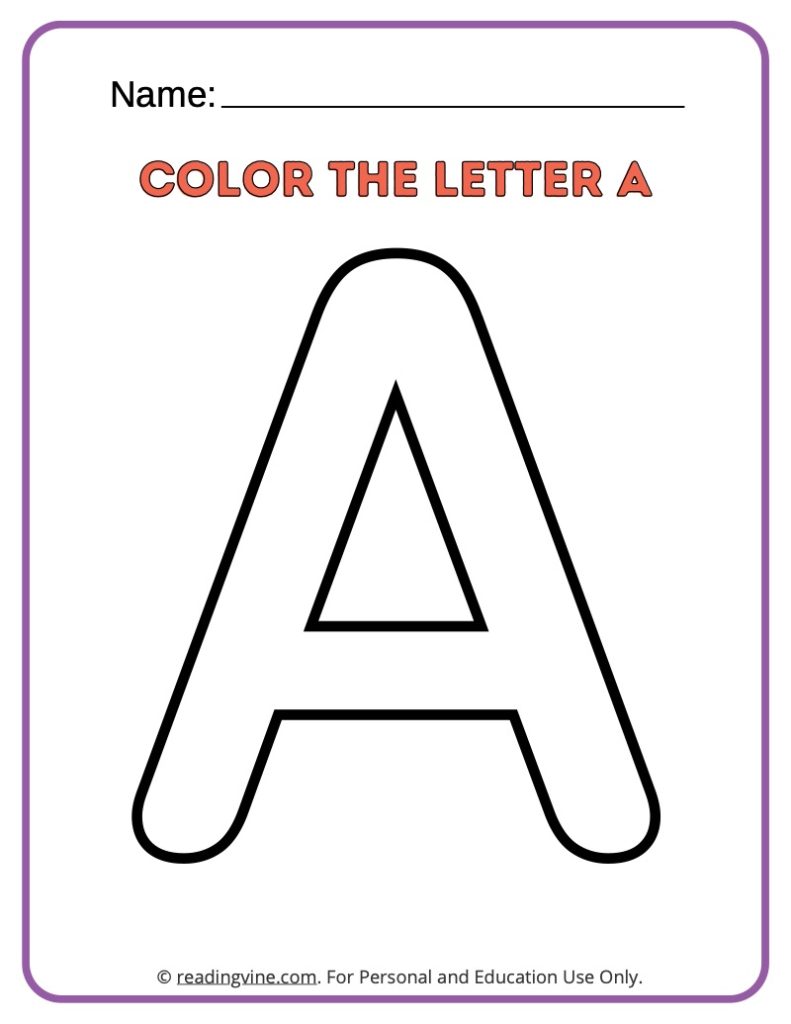 Color the Letter A