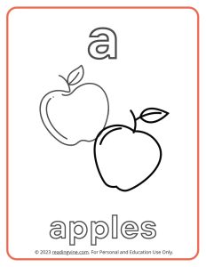 Learning the Alphabet - Lowercase A Printable Coloring Sheet