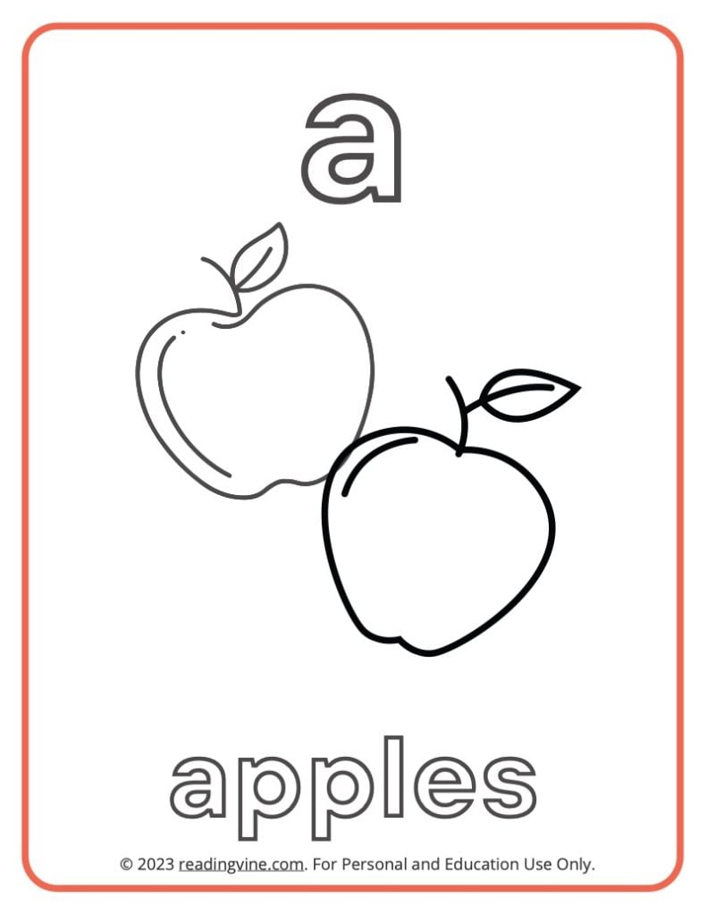 Letter A Coloring Sheet - Lowercase Letters