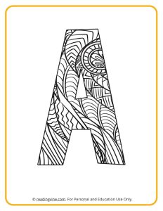 Learning the A with a fun drawing sheet with lined patterns