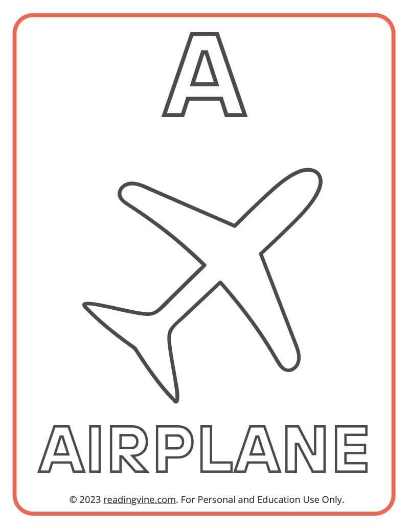 Learning the Alphabet - Uppercase A Printable Coloring Activity