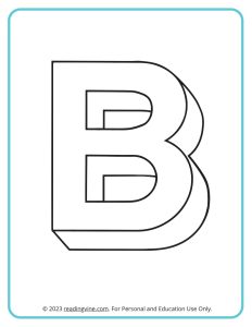 A printable activity to practice learning ABCs - 3D B Drawing sheet
