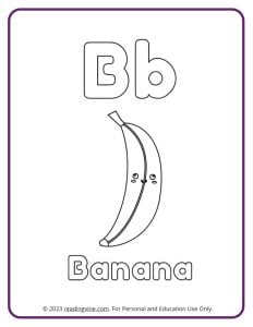 Learn B with a Fruits and Veggies Coloring Activity Page