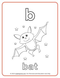 Learning the Alphabet - Lowercase B Printable Coloring Sheet