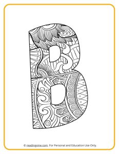 Learning the Letter B with a fun drawing sheet with lined patterns
