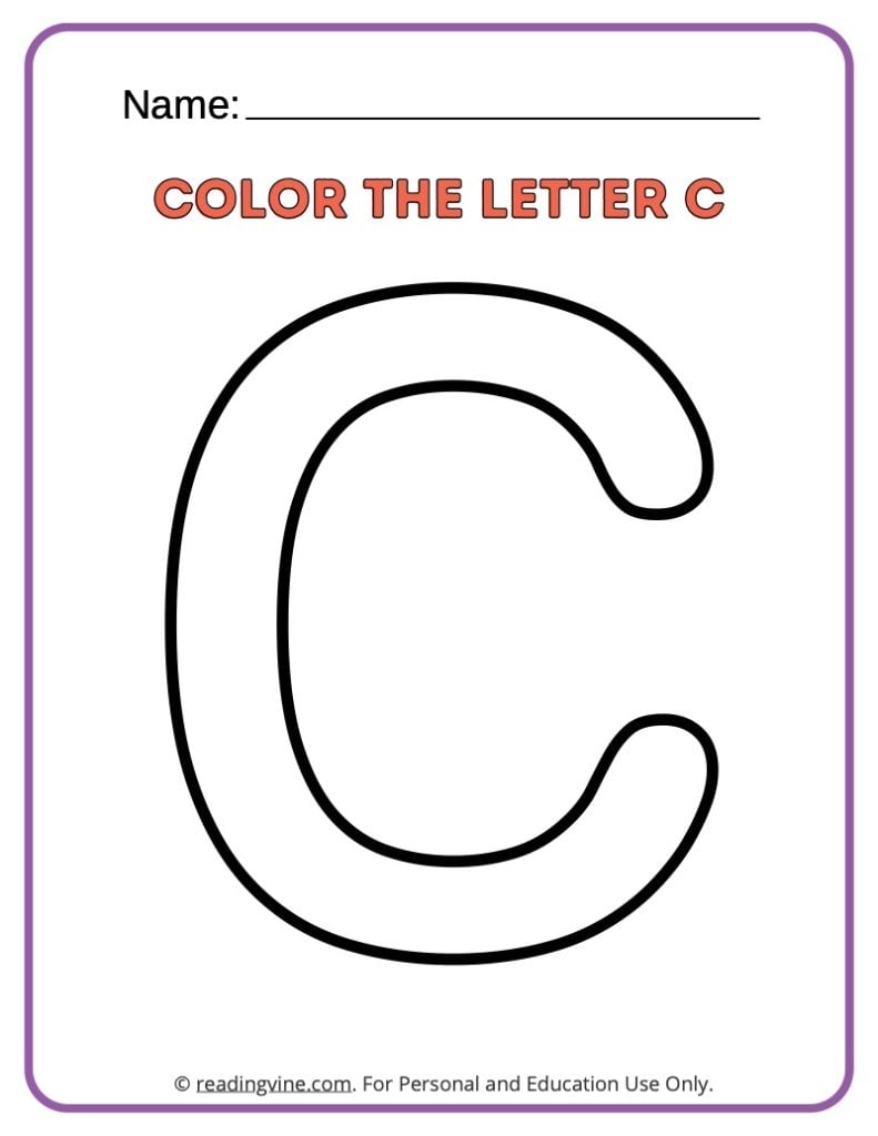 Letter C Coloring Activity
