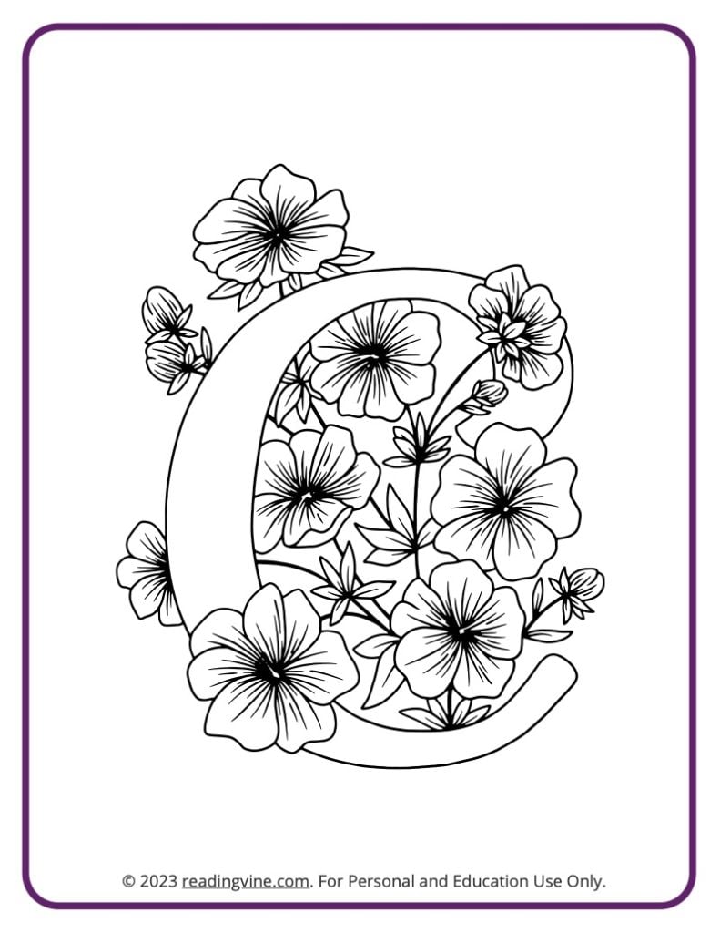 Letter C Page - Floral Theme