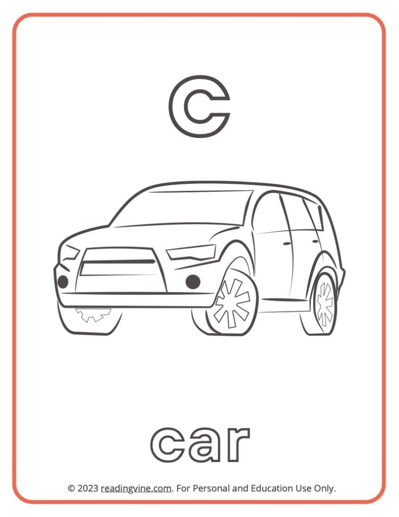 Letter C Coloring Sheet - Lowercase Letters