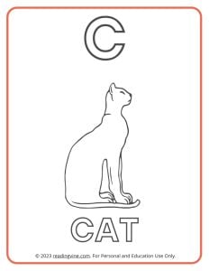 Learning the Alphabet - Uppercase C Printable Coloring Activity