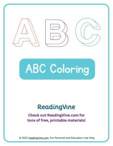3d ABC Coloring Pages - full printable book
