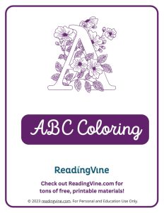Floral Design Printable ABC Coloring Book