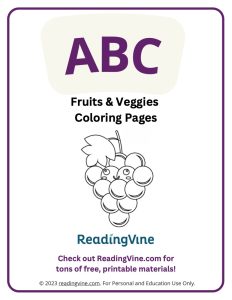 Fruits and Veggies ABC Coloring Book - Printable