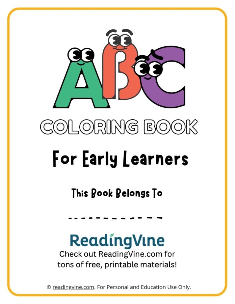 Googly Eyes ABC Coloring Book