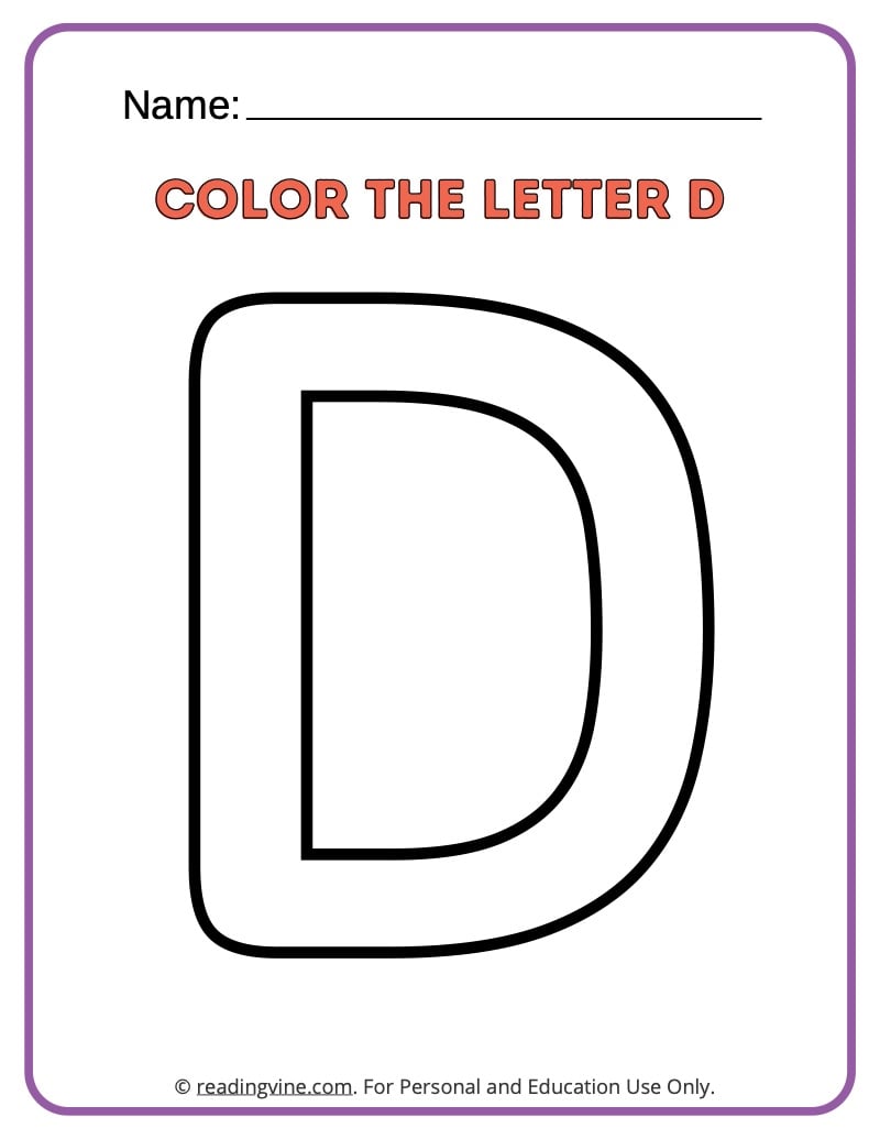 Letter D Worksheets for Preschool | Free, Printable