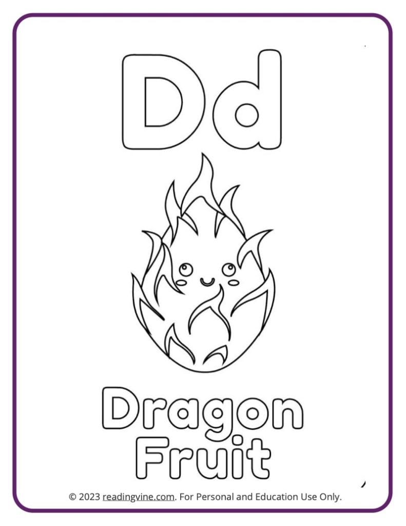 Fruits and Veggies Coloring Sheet