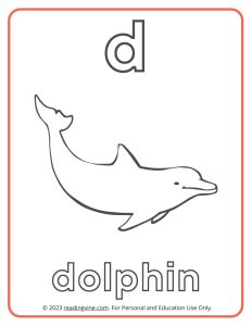 Learning the Alphabet - Lowercase D Printable Coloring Sheet