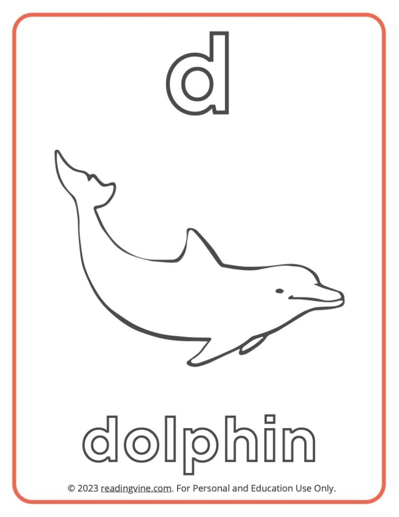 Letter D Coloring Sheet - Lowercase Letters