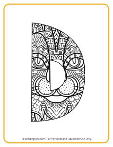 Learning the Letter D with a fun drawing sheet with lined patterns