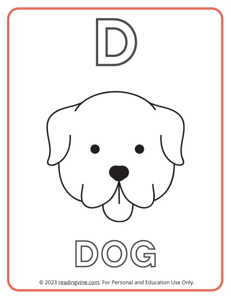 Letter D Coloring Sheet - Uppercase Letters
