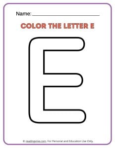 Letter E Coloring Activity