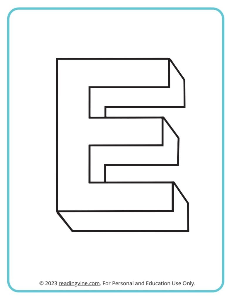 3D Theme Coloring Sheet