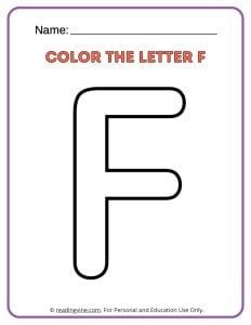 Letter F Coloring Activity