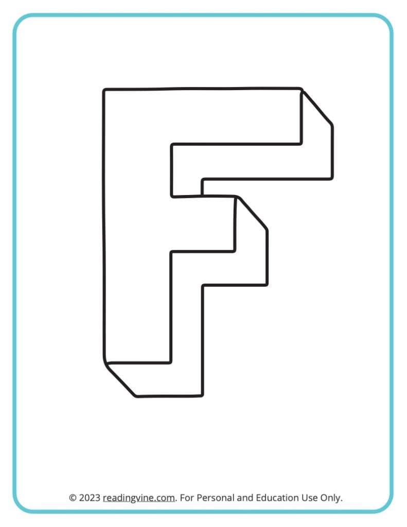 3D Theme Coloring Sheet