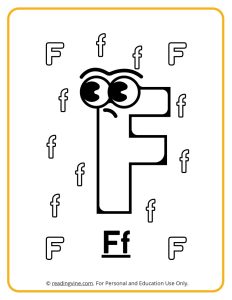 Googly Eyes Printable Letter F Coloring sheet