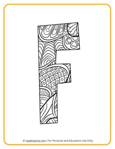 Learning the Letter F with a fun drawing sheet with lined patterns