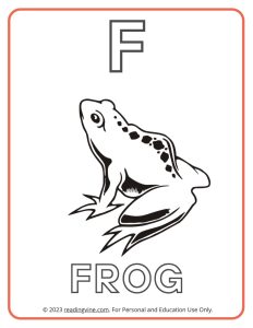 Learning the Alphabet - Uppercase F Printable Coloring Activity