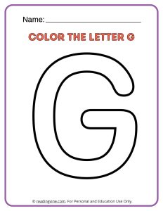 Letter G Coloring Activity