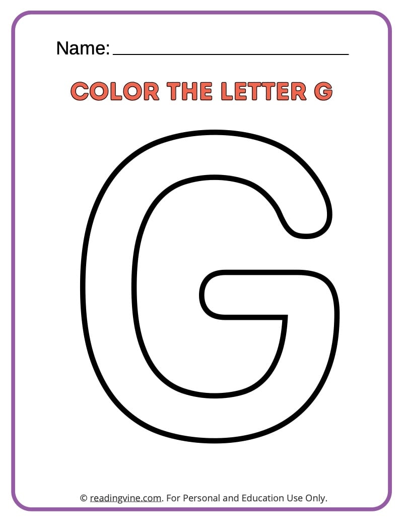 Letter G Worksheets for Preschool | Free, Printable