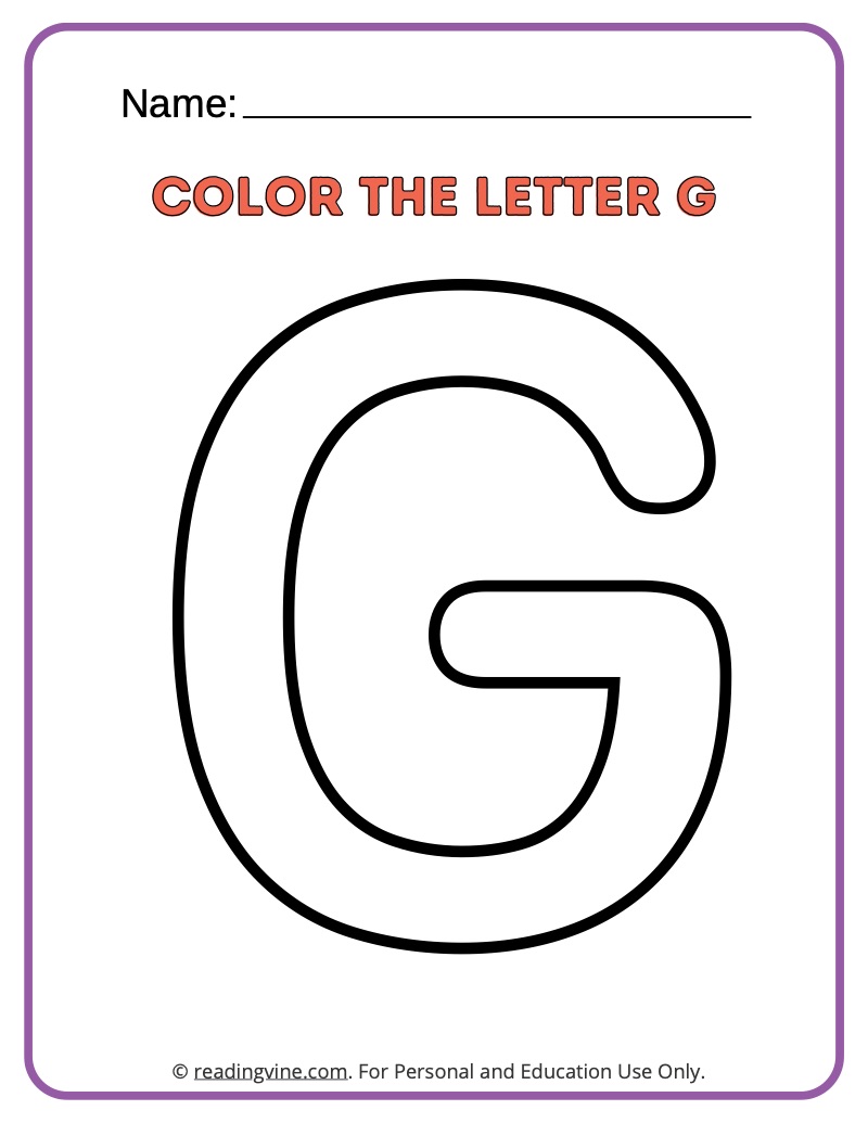 Letter G Worksheets For Preschool Free Printable